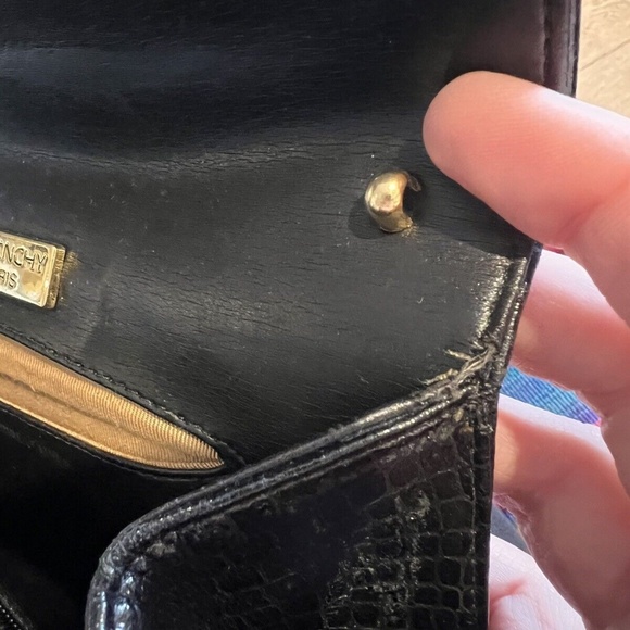 Vintage Givenchy Leather Clutch Bag Black Croc - Picture 8 of 9
